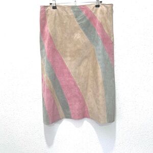 Lillie‎ Rubin Pink and Blue Asymmetrical Pencil Skirt 12